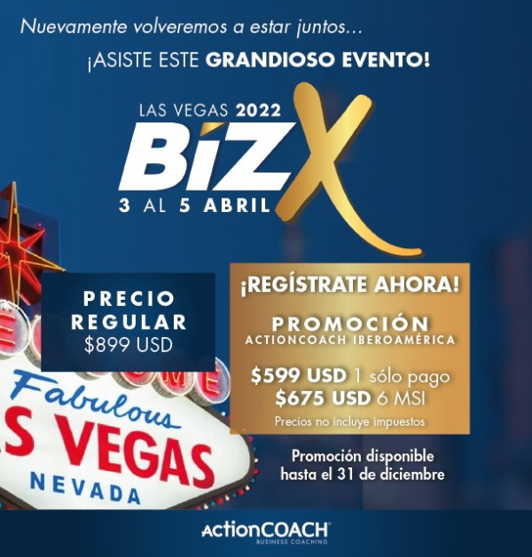 ActionCOACH Iberoamérica realizará en Las Vegas su convención anual BizX 2022