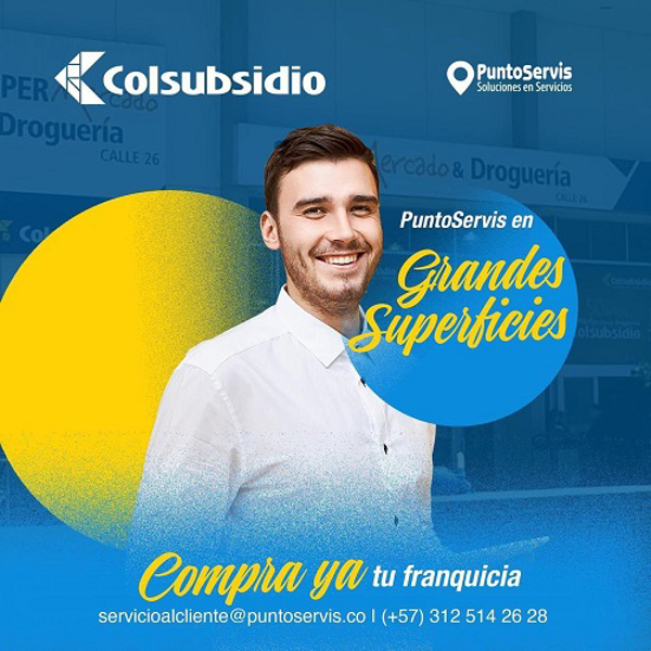 Colsubsidio y la franquicia PuntoServis se unen para ofrecerte una excelente opción de emprendimiento. 